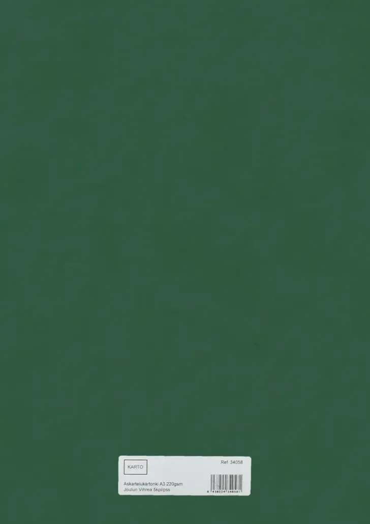 Askartelukartonki A3 220 Gsm Joulun Vihrea 5 Ark/Pss