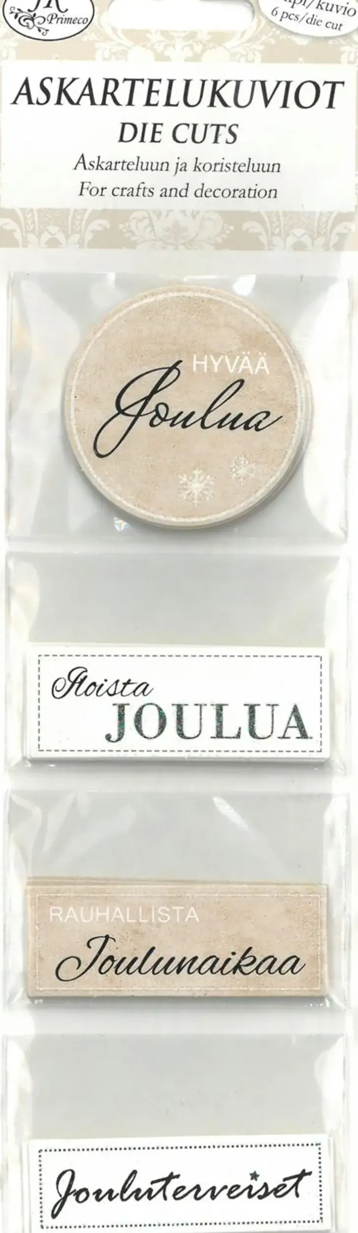 Askartelukuvio Kapea Jouluteksti Natur Musta