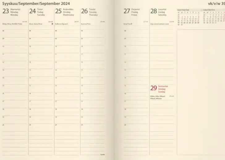 Burde Kalenteri 2024 Business Forma Deluxe Musta