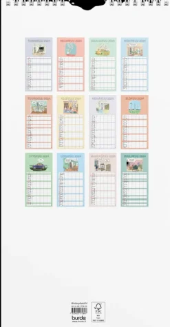 Burde Perhekalenteri 2024 Perhekalenteri Hauska Paperitaskulla