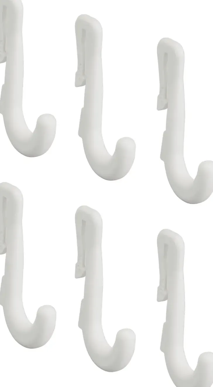 Elfa Utility Kapea Koukku 474910 6 Kpl Valkoinen