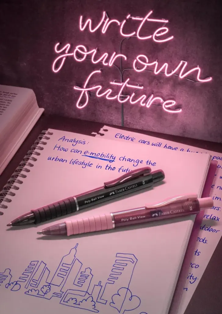 Faber-Castell Poly Ball View Kuulakyna Xb Sininen Muste Varilajitelma