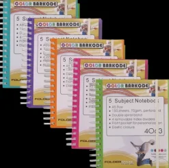 Foldermate Color Barkode Kierremuistikirja Viivallinen A5 Varilajitelma