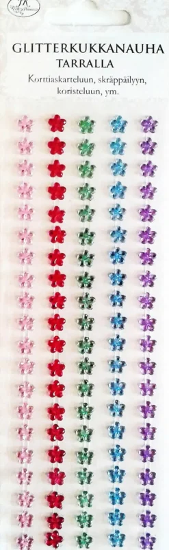 J.K. Primeco Glitterkukkanauha Tarralla Pastelli