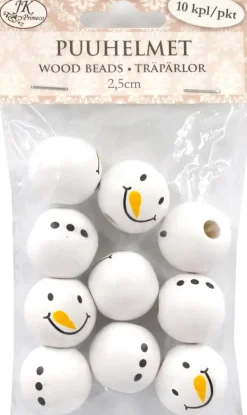 J.K. Primeco Puuhelmet 2,5 Cm Lumiukko 10 Kpl