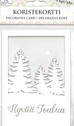 Koristekortti Hyvaa Joulua + Kuuset 5Kpl/Pkt