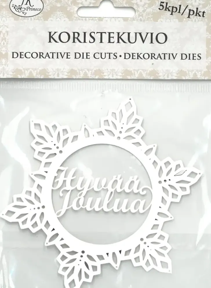 Koristekuvio Lumihiutale+Teksti 5Kpl/Pkt