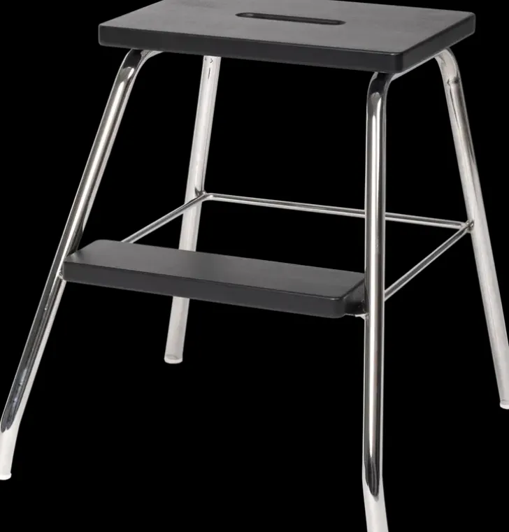 Lanka Ja Muovi Porrasjakkara Lm 185, Kromi/Musta