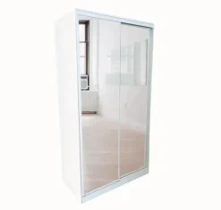 Liukuovikomero 2 Liukupeiliovella, Vari Valkoinen, Mitat S600 X L1200 X K2218Mm