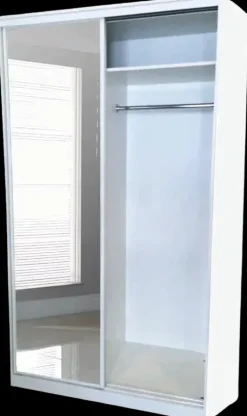 Liukuovikomero 2 Liukupeiliovella, Vari Valkoinen, Mitat S600 X L1200 X K2218Mm