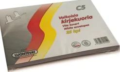 Luontevat Kirjekuoria C5 Valkoinen Tarrasuljenta 25Kpl
