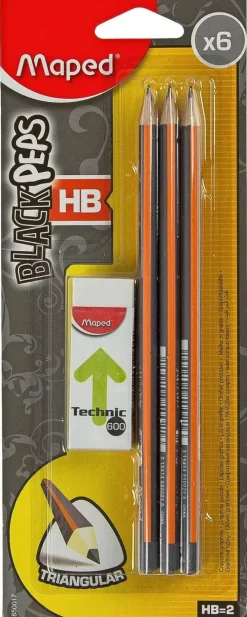 Maped Blackpeps Lyijykynat 6Kpl Hb+1 Kumi Kp