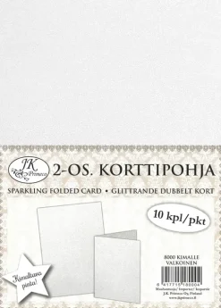 2-Os. Korttipohja Kimalle Valkoinen 10Kpl