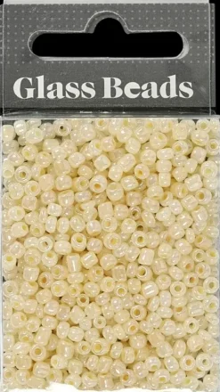Rocaille-Siemenhelmet, Norsunluu, Halk. 3 Mm, Koko 8/0 , Aukon Koko 0,6-1,0 Mm, 25 G/ 1 Pkk
